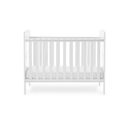 Obaby Grace Mini Cot Bed White Taupe & Warm Grey - Land of Little