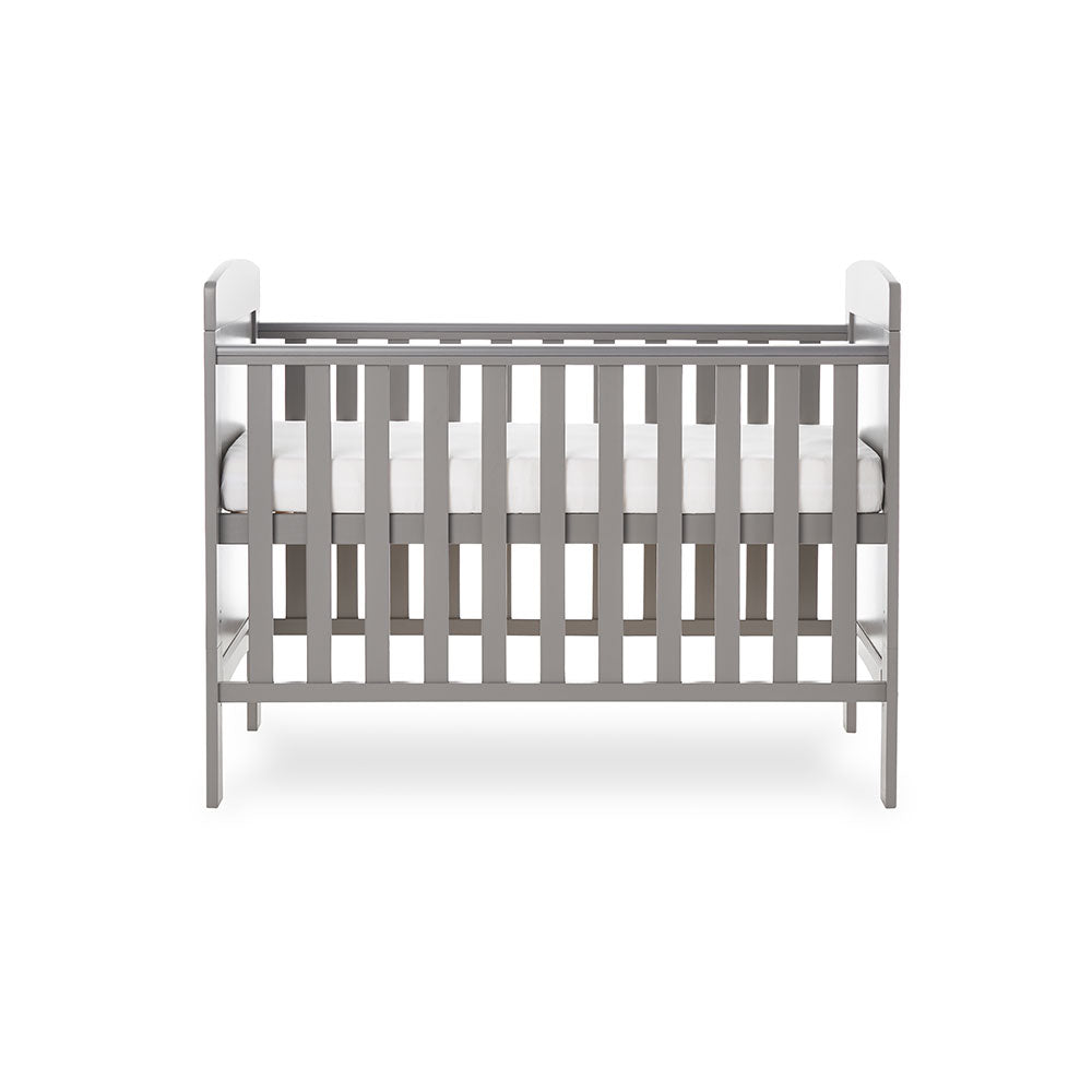 Obaby Grace Mini Cot Bed White Taupe & Warm Grey - Land of Little