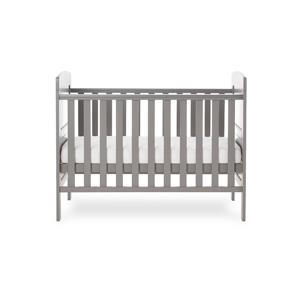 Obaby Grace Mini Cot Bed White Taupe & Warm Grey - Land of Little