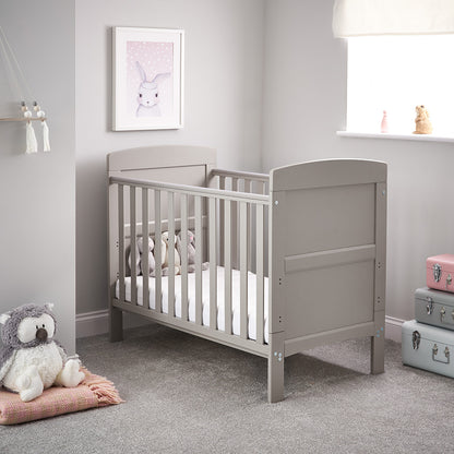 Obaby Grace Mini Cot Bed White Taupe & Warm Grey - Land of Little