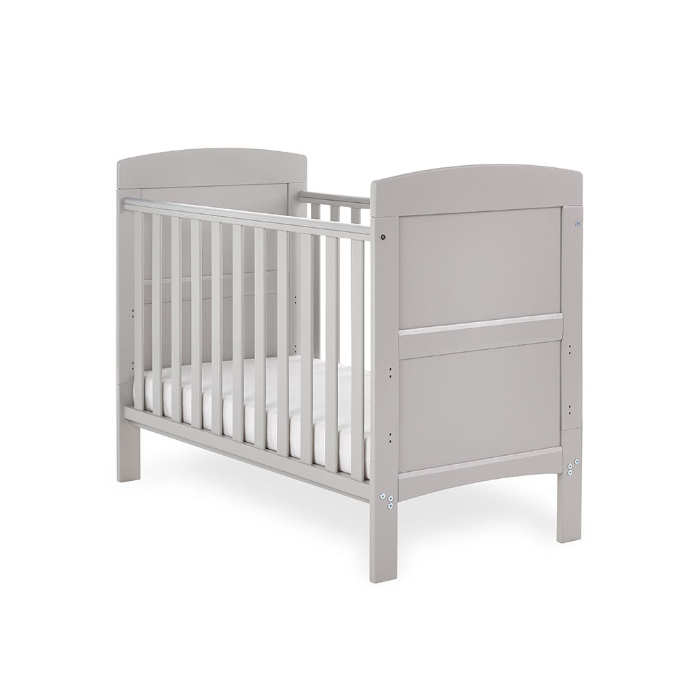 Obaby Grace Mini Cot Bed White Taupe & Warm Grey - Land of Little