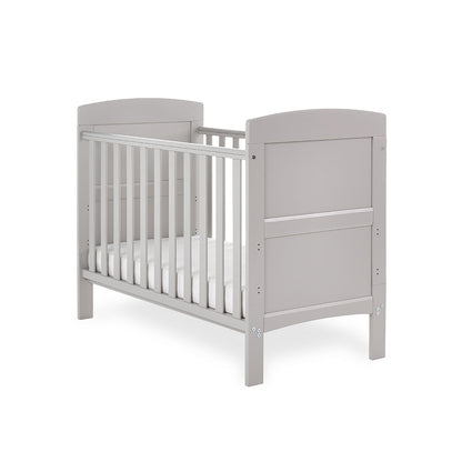 Obaby Grace Mini Cot Bed White Taupe & Warm Grey - Land of Little