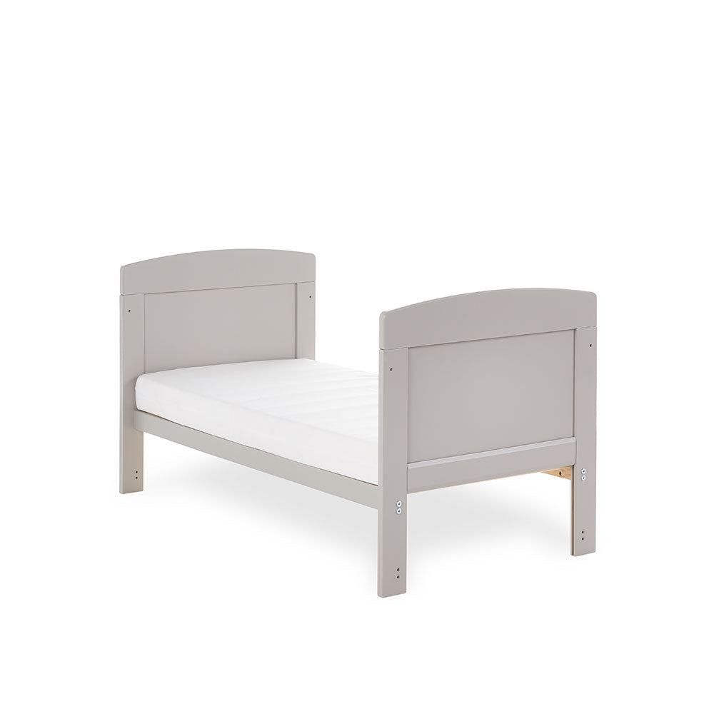 Obaby Grace Mini Cot Bed White Taupe & Warm Grey - Land of Little