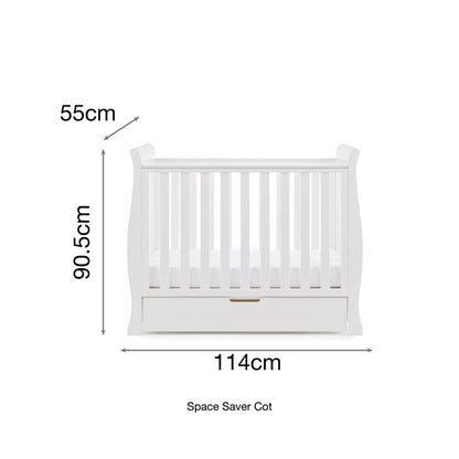 Obaby Stamford Space Saver Cot, Sprung Matress & Cot Top Changer - Land of Little