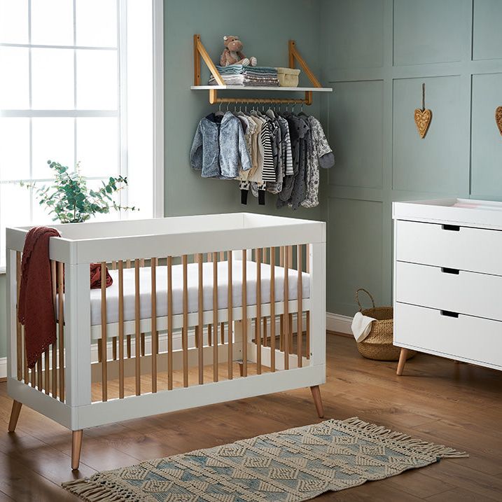 Obaby Maya Mini 2 Piece Room Set- White & Slate with Natural Finish - Land of Little