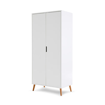 Obaby Maya Double Wardrobe- White & Slate with Natural Finish - Land of Little