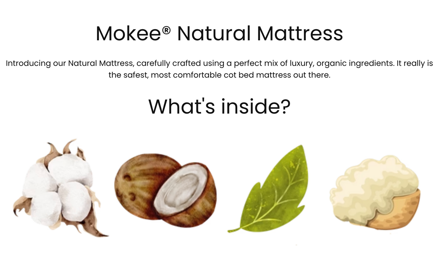 moKee all natural mattress in 120 x 60cm