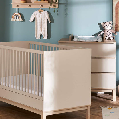 2 piece set in a Satin finish - Including the Astrid Cot Bed and Changing Unit - 5060174806636