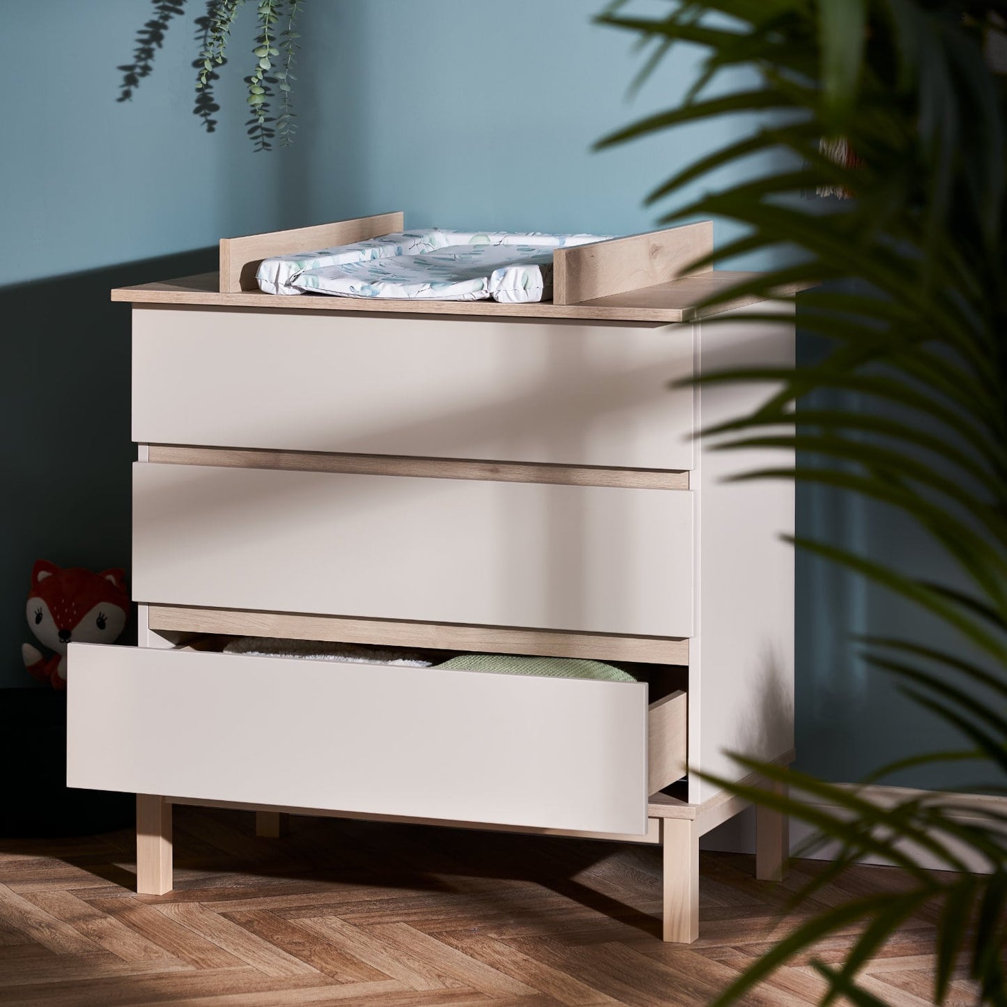 Obaby Astrid changing unit with three drawers in a Satin finish - 26OB3308